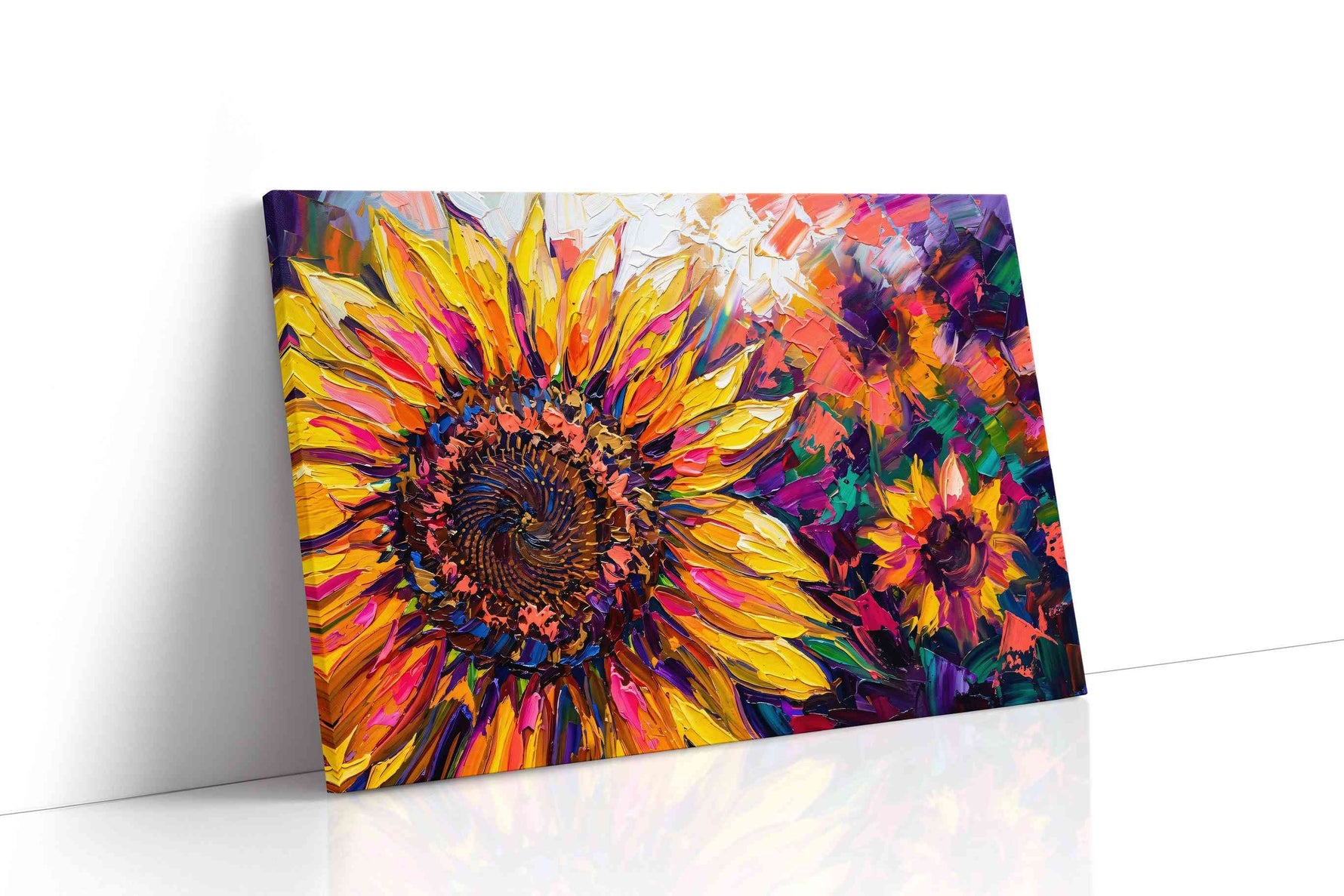 Vibrant Sunflower Symphony sunflowers canvas print gallery-wrapped landscape canvas studio shot