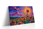 Vibrant Sunlit Blooms (Sunflowers) - Sunflower Wall Art, Floral Canvas Print, Flower Decor gallery-wrapped landscape canvas studio shot
