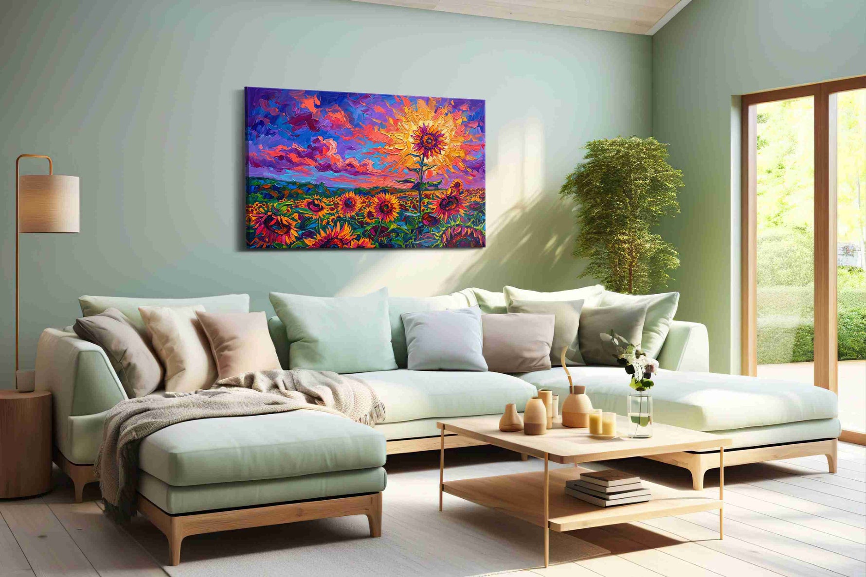 Vibrant Sunlit Blooms (Sunflowers) - Sunflower Wall Art, Floral Canvas Print, Flower Decor