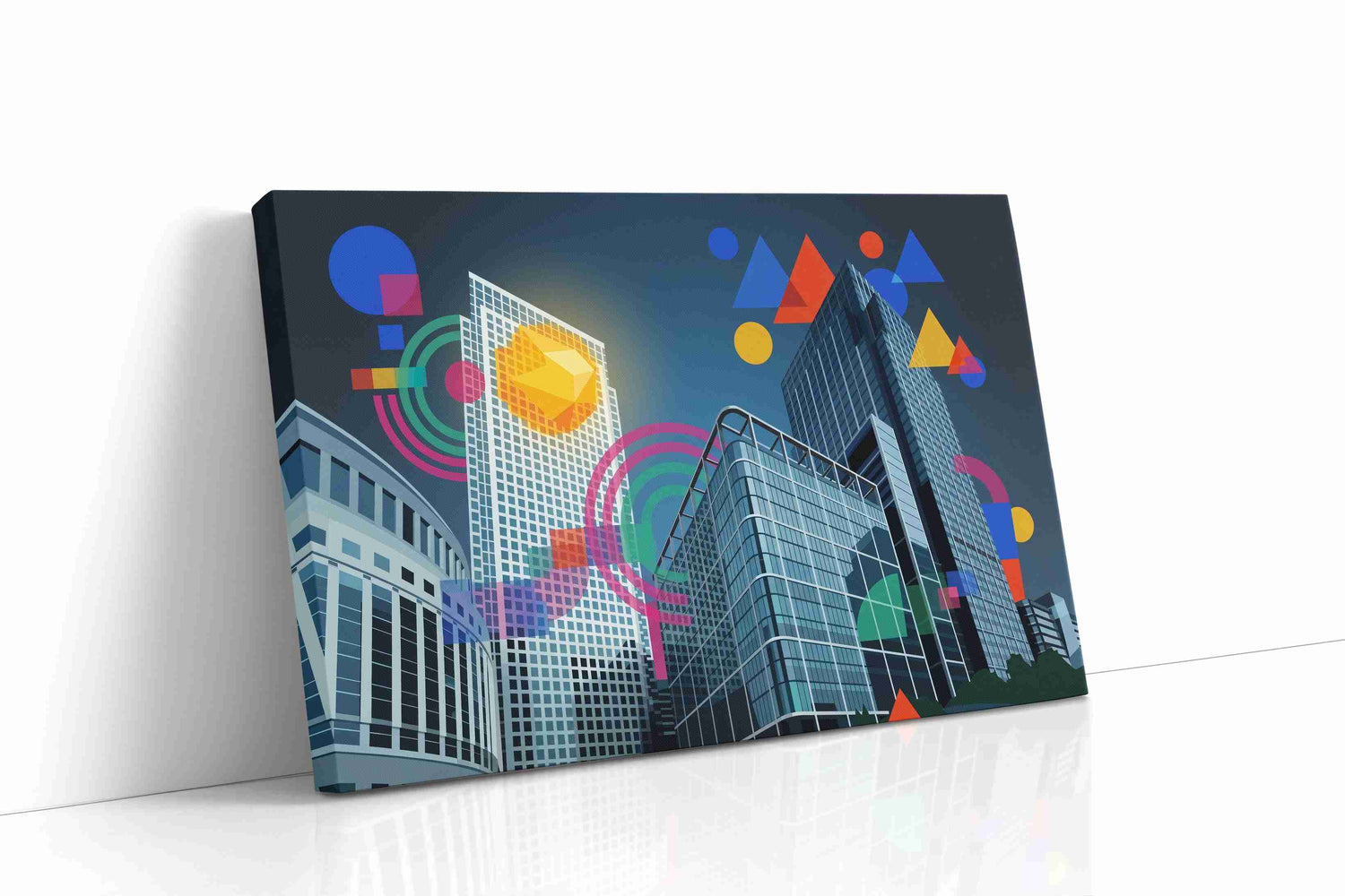 Geometric Skyscraper Symphony modern canvas print, gallery-wrapped, ready to hang