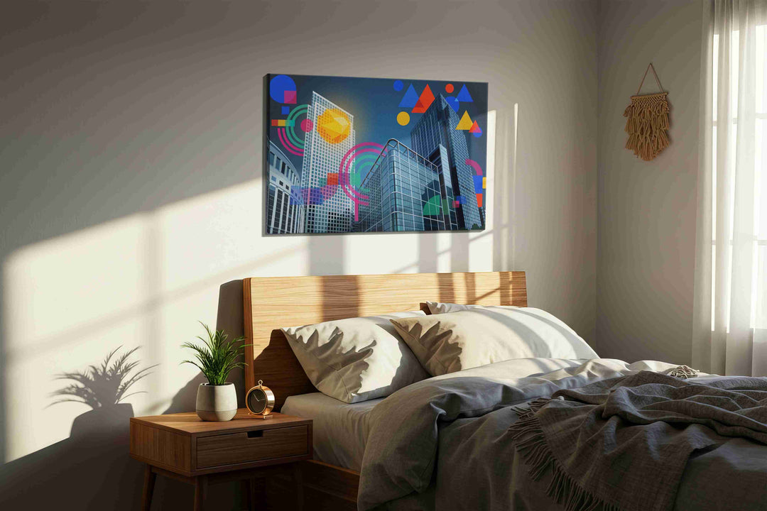 Geometric Skyscraper Symphony (Urban) - Modern, Modern Wall Art, Contemporary Canvas Print, Minimalist Decor