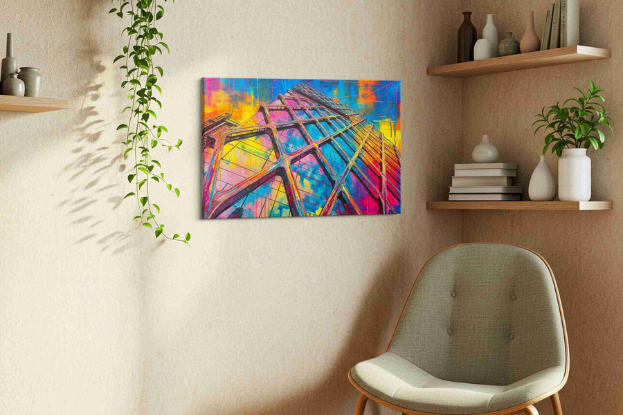 Urban Kaleidoscope Skyscraper modern canvas print, hanging on wall