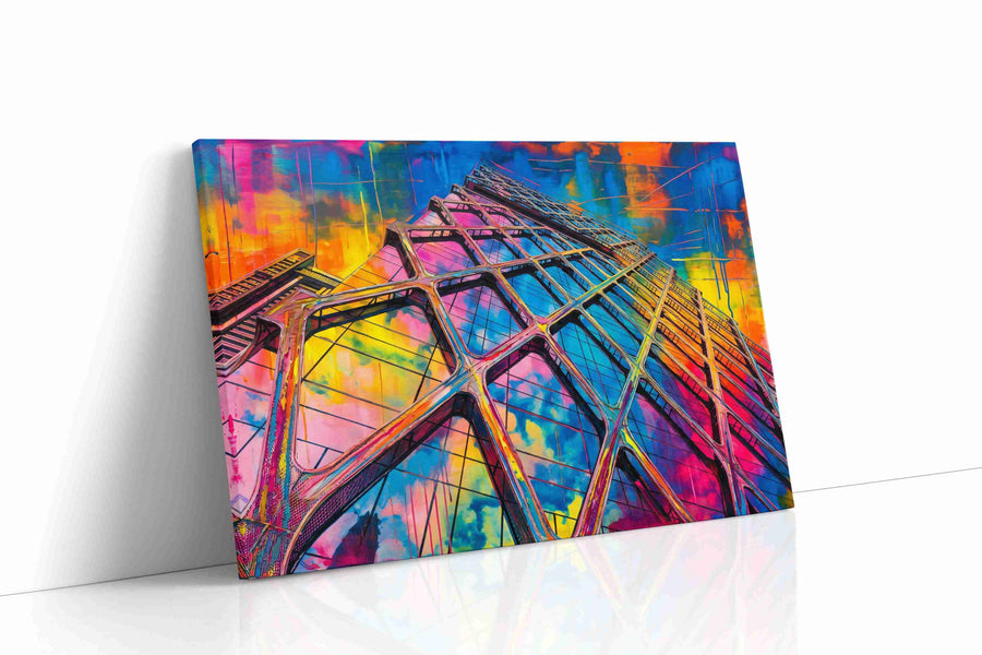 Urban Kaleidoscope Skyscraper modern canvas print gallery-wrapped landscape canvas studio shot