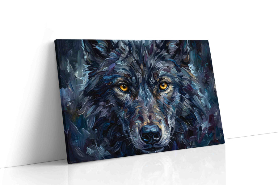Ethereal Gaze of the Nocturnal wolf canvas print, gallery-wrapped, ready to hang