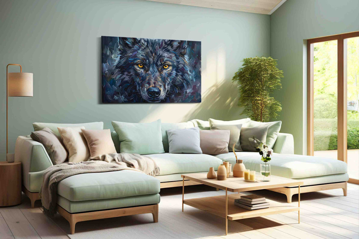 Ethereal Gaze of the Nocturnal (Wolf) - Wolf Wall Art, Wildlife Canvas Print, Nature Predator Art