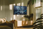 Ethereal Night Guardian wolf canvas print, on wall, lifestyle preview