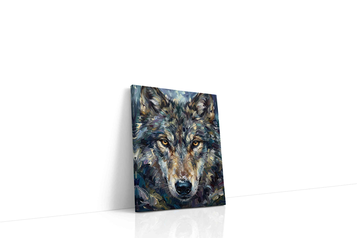 Ethereal Stare of the Wild wolf canvas print, gallery-wrapped, ready to hang
