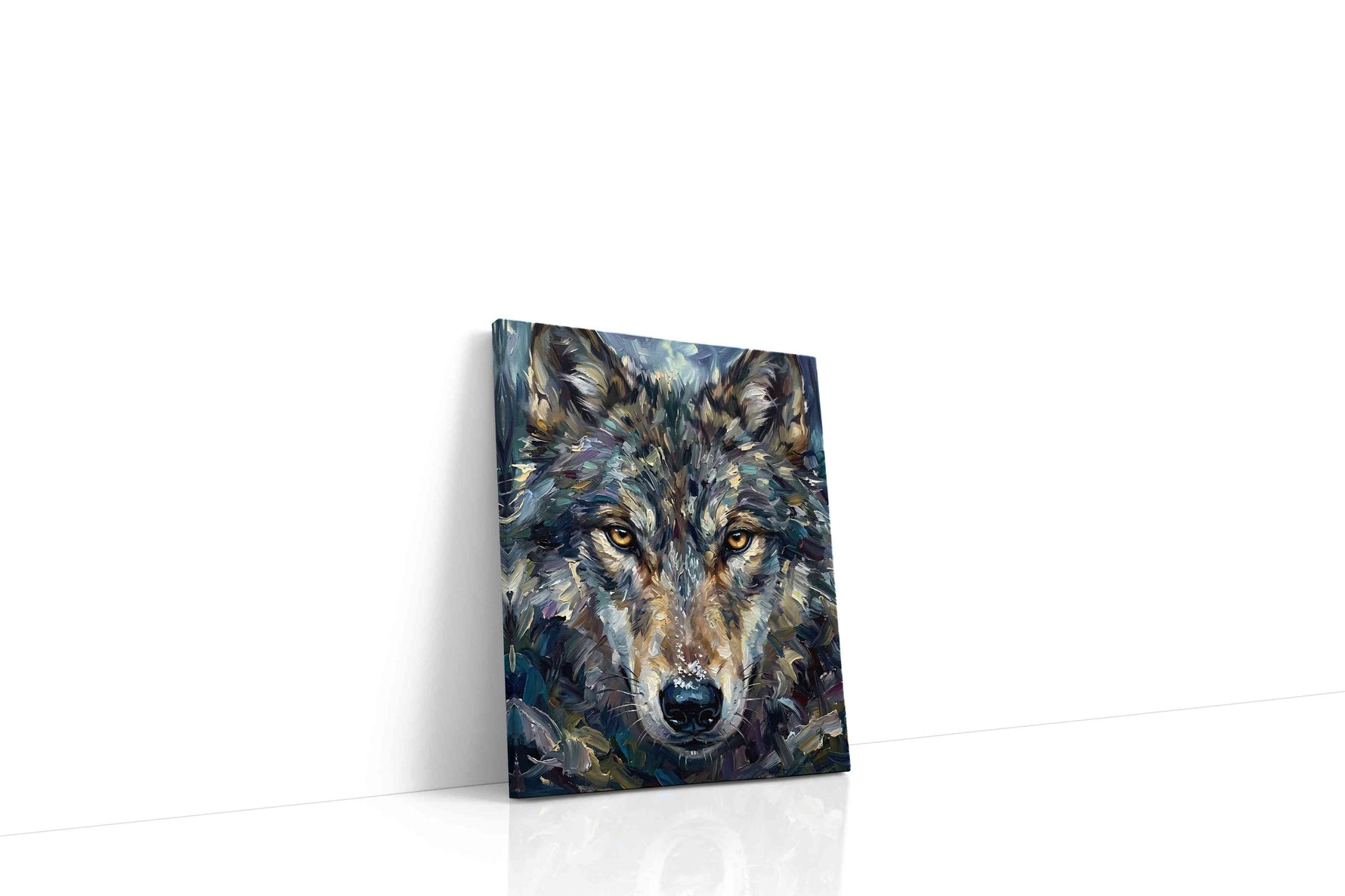 Ethereal Stare of the Wild wolf canvas print, gallery-wrapped, ready to hang