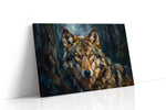 Eyes of the Midnight Guardian wolf canvas print gallery-wrapped landscape canvas studio shot