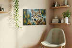 Gaze of the Wilderness Spirit wolf canvas print, hanging on wall — view 3