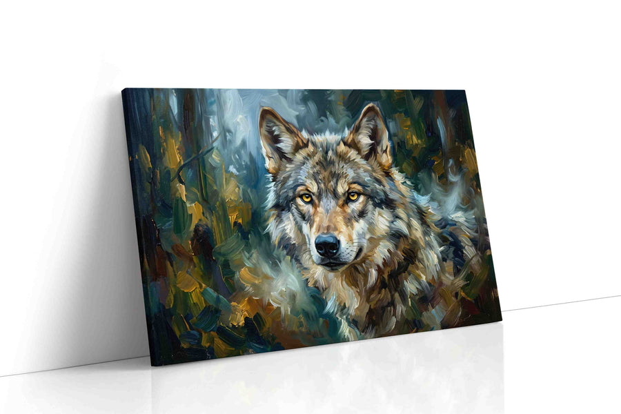 Gaze of the Wilderness Spirit wolf canvas print, gallery-wrapped, ready to hang