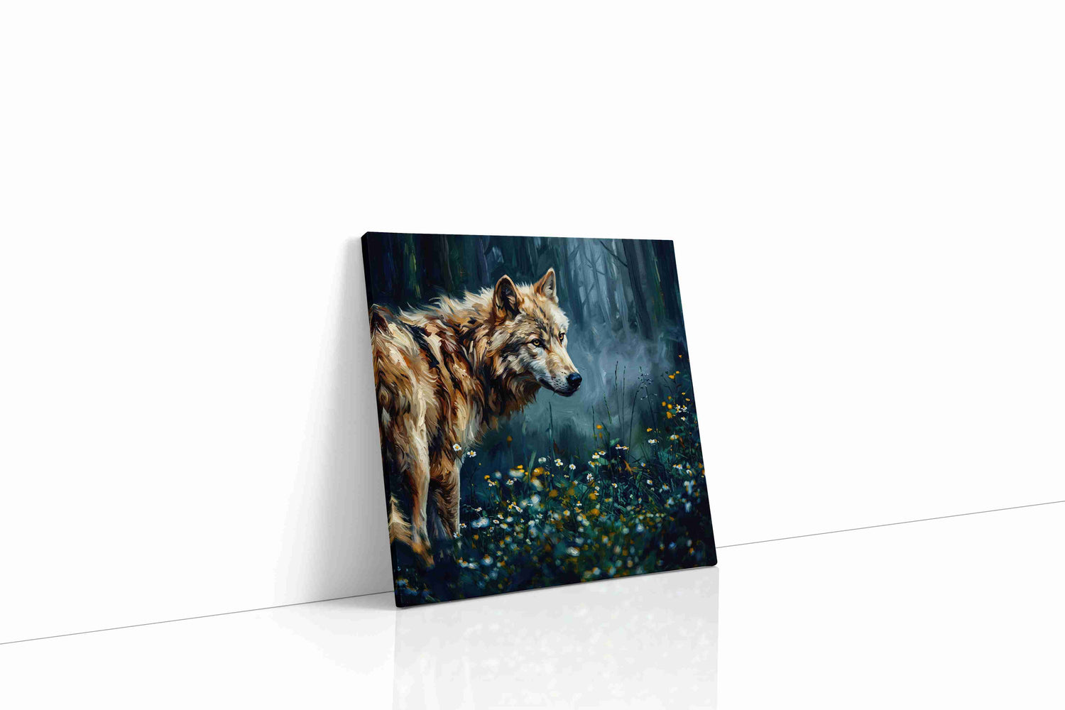 Guardian of the Enchanted Woods wolf canvas print, gallery-wrapped, ready to hang