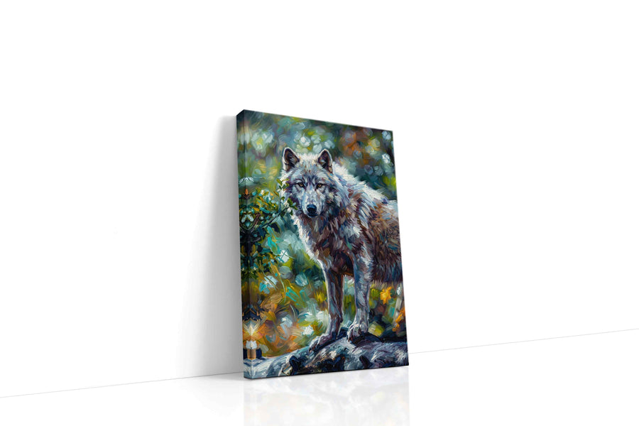Guardian of the Forest Spirit wolf canvas print, gallery-wrapped, ready to hang