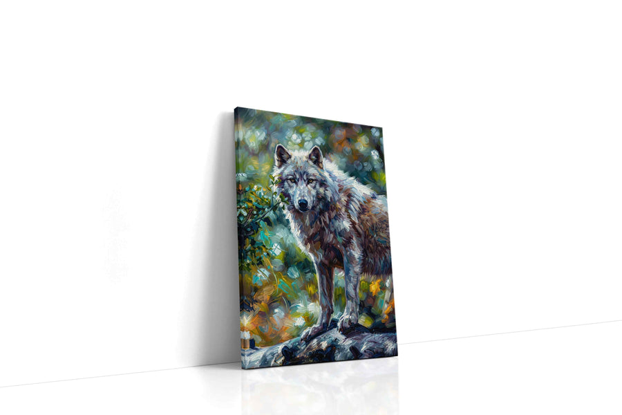 Guardian of the Forest Spirit (Wolf) - Wolf Wall Art, Wildlife Canvas Print, Nature Predator Art gallery-wrapped portrait canvas studio shot