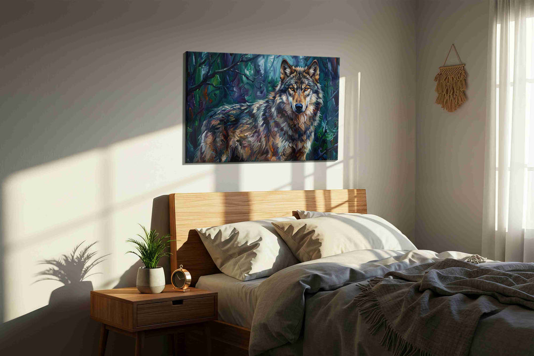 Lone Guardian of the Forest (Wolf) - Wolf Wall Art, Wildlife Canvas Print, Nature Predator Art