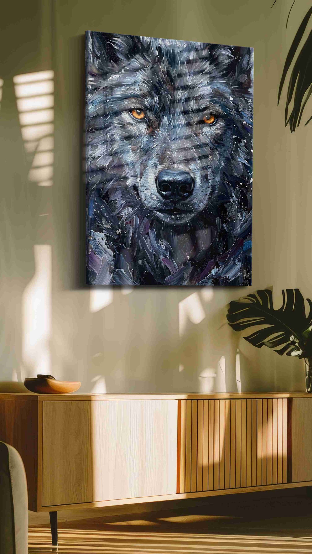 Luminous Gaze of the Wild (Wolf) - Wolf Wall Art, Wildlife Canvas Print, Nature Predator Art