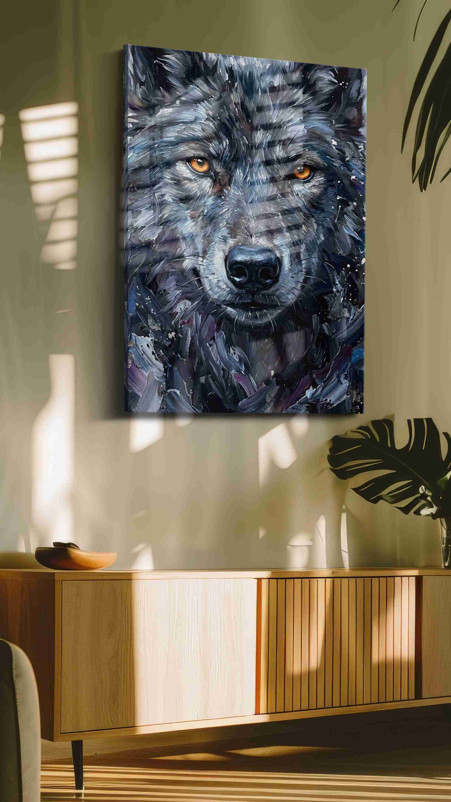 Luminous Gaze of the Wild (Wolf) - Wolf Wall Art, Wildlife Canvas Print, Nature Predator Art