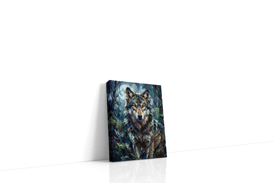 Lunar Guardian wolf canvas print, gallery-wrapped, ready to hang