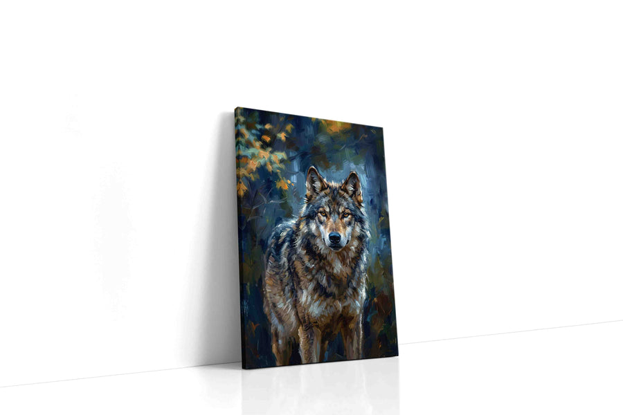 Majestic Guardian of the Wild wolf canvas print gallery-wrapped portrait canvas studio shot