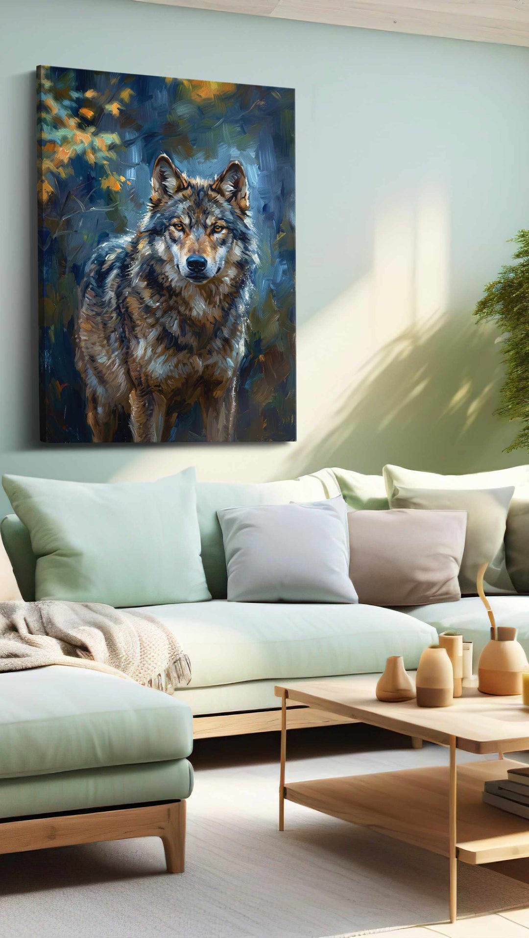 Majestic Guardian of the Wild (Wolf) - Wolf Wall Art, Wildlife Canvas Print, Nature Predator Art