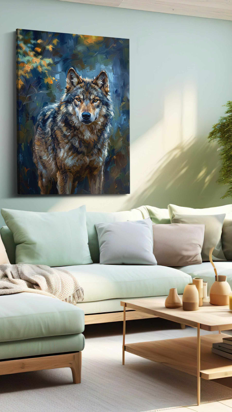 Majestic Guardian of the Wild (Wolf) - Wolf Wall Art, Wildlife Canvas Print, Nature Predator Art