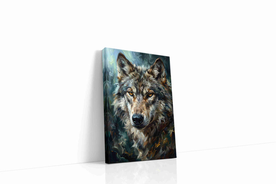 Majesty of the Wild wolf canvas print gallery-wrapped portrait canvas studio shot