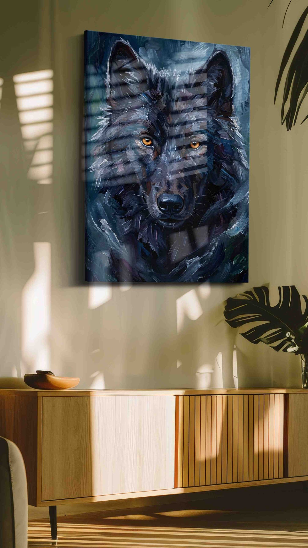 Midnight Gaze of the Wolf (Wolf) - Wolf Wall Art, Wildlife Canvas Print, Nature Predator Art