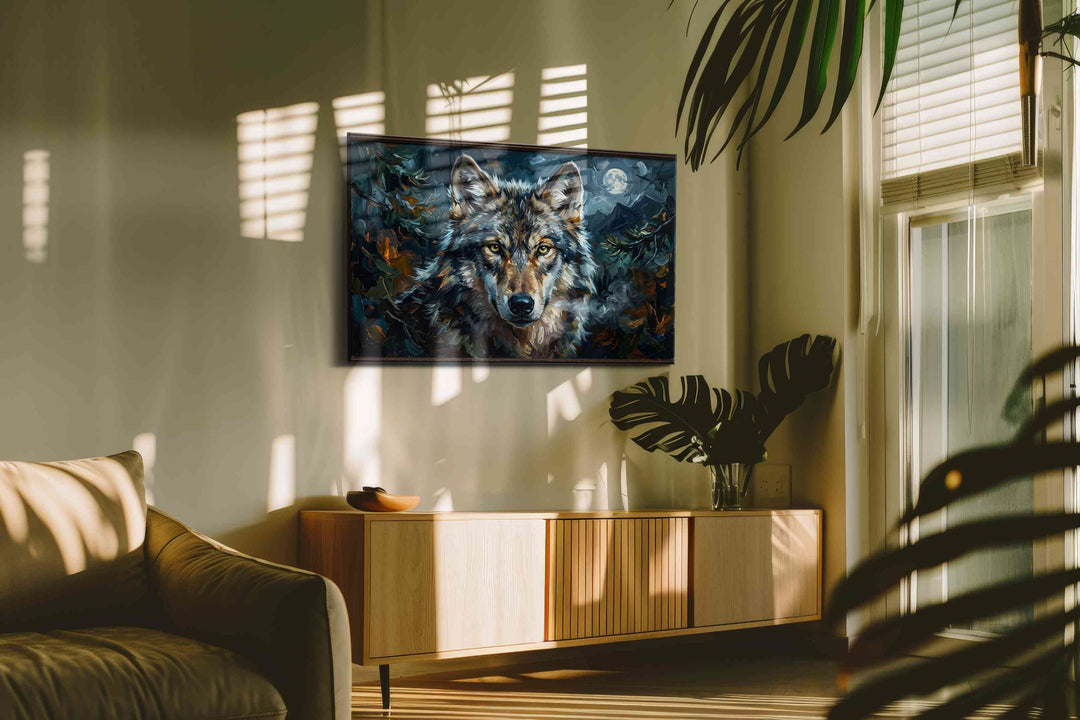 Midnight Sentinel (Wolf) - Wolf Wall Art, Wildlife Canvas Print, Nature Predator Art