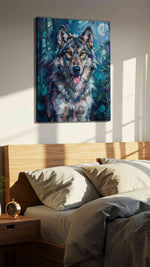 Moonlit Guardian III (Wolf) - Wolf Wall Art, Wildlife Canvas Print, Nature Predator Art