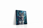 Moonlit Guardian III wolf canvas print gallery-wrapped portrait canvas studio shot