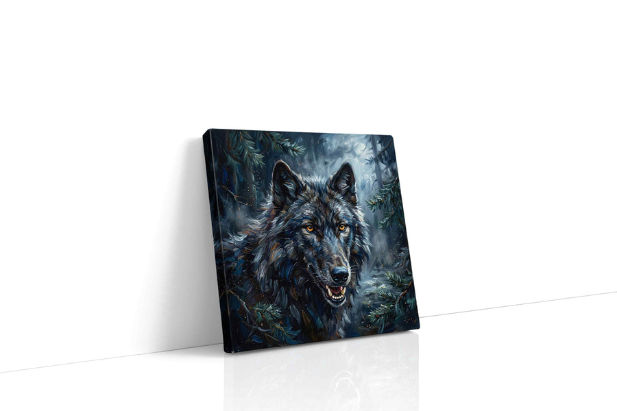 Moonlit Guardian of the Wild wolf canvas print, gallery-wrapped, ready to hang