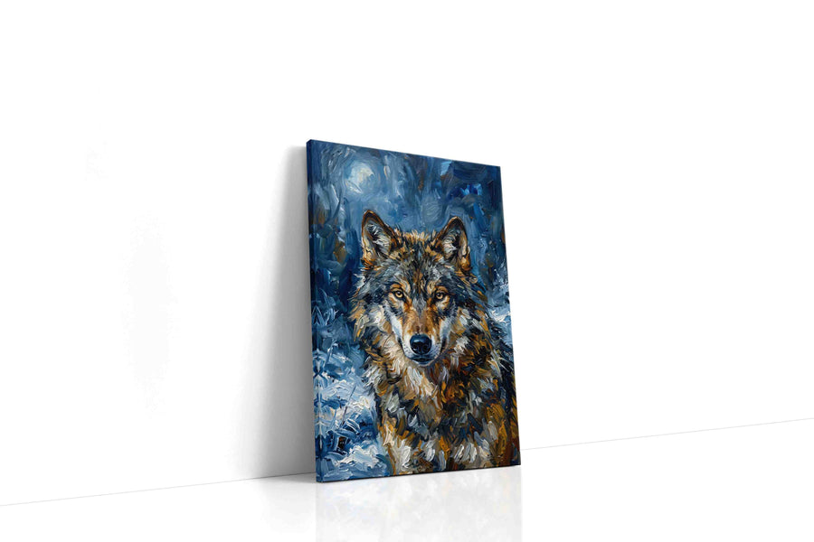 Moonlit Majesty wolf canvas print gallery-wrapped portrait canvas studio shot