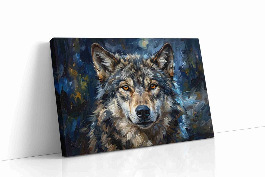 Moonlit Majesty II wolf canvas print, gallery-wrapped, ready to hang