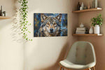 Moonlit Majesty II wolf canvas print in a living room scene