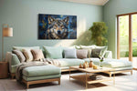 Moonlit Majesty II (Wolf) - Wolf Wall Art, Wildlife Canvas Print, Nature Predator Art in a hung canvas mockup
