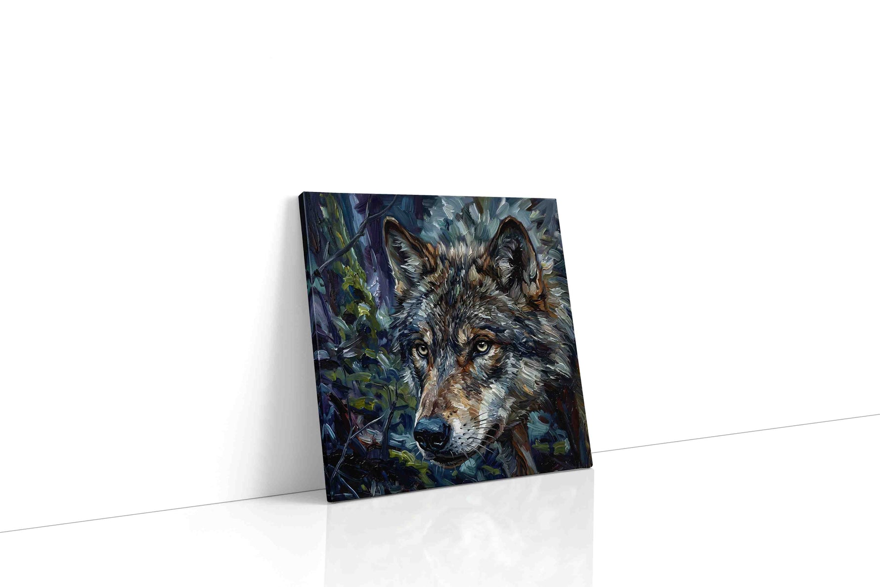 Mystic Forest Sentinel wolf canvas print, gallery-wrapped, ready to hang