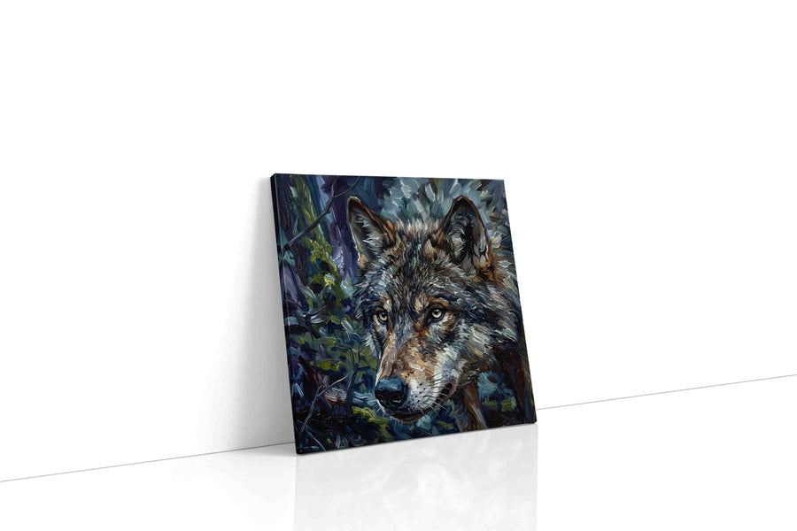 Mystic Forest Sentinel wolf canvas print, gallery-wrapped, ready to hang