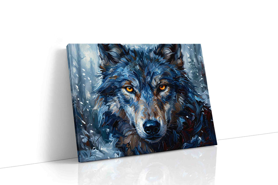 Mystic Gaze of the Frostwolf wolf canvas print, gallery-wrapped, ready to hang