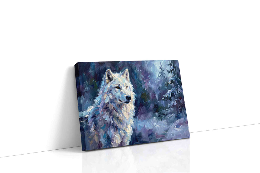 Mystic Lair of the Northern Wolf wolf canvas print gallery-wrapped landscape canvas studio shot