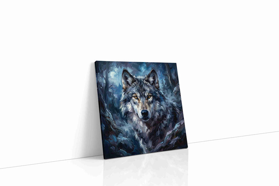 Mystic Moonlit Wolf wolf canvas print, gallery-wrapped, ready to hang