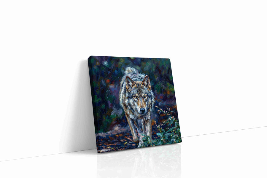 Silent Sentinel of the Forest wolf canvas print, gallery-wrapped, ready to hang