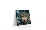 The Luminous Gaze wolf canvas print, gallery-wrapped, ready to hang