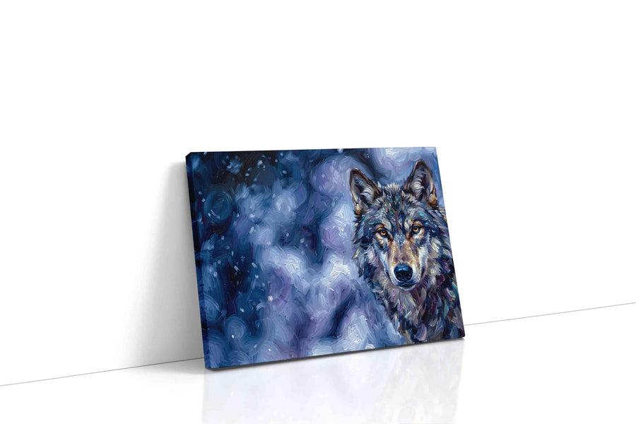 Twilight Gaze of the Wilderness wolf canvas print gallery-wrapped landscape canvas studio shot