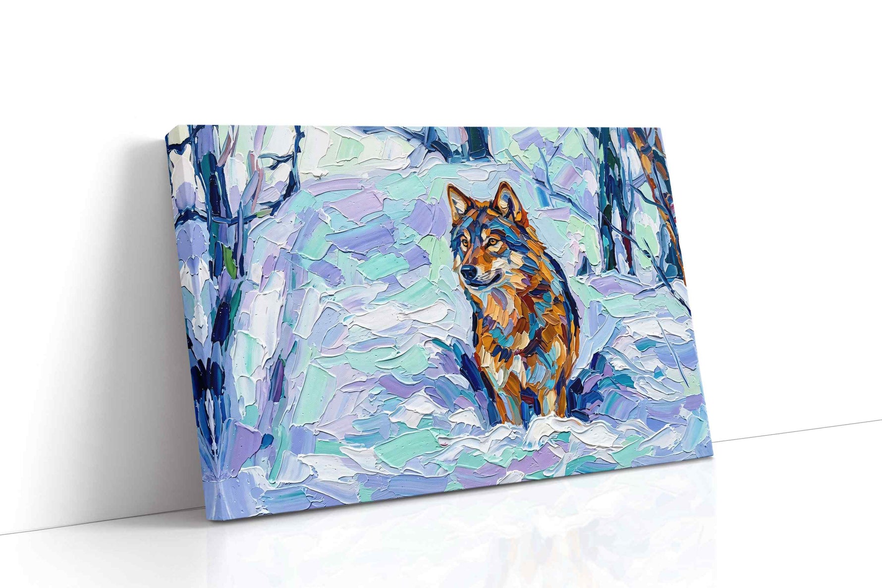 Winter Vigil in Pastel animals canvas print gallery-wrapped landscape canvas studio shot