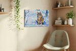 Winter Vigil in Pastel animals canvas print styled in a living room