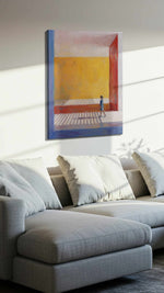 A Journey Through Light abstract canvas print, displayed in a living room