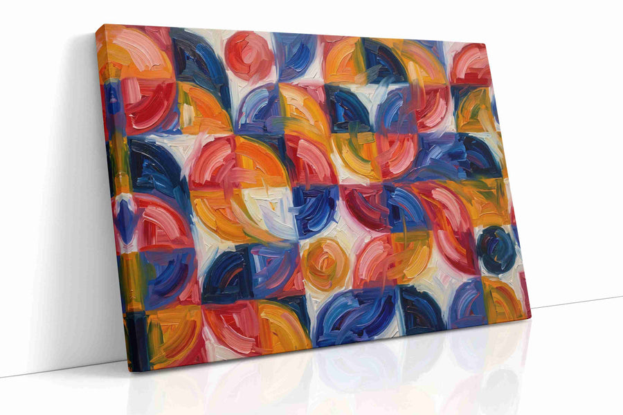 Chromatic Whirlwind of Emotions geometric canvas print, gallery-wrapped, ready to hang