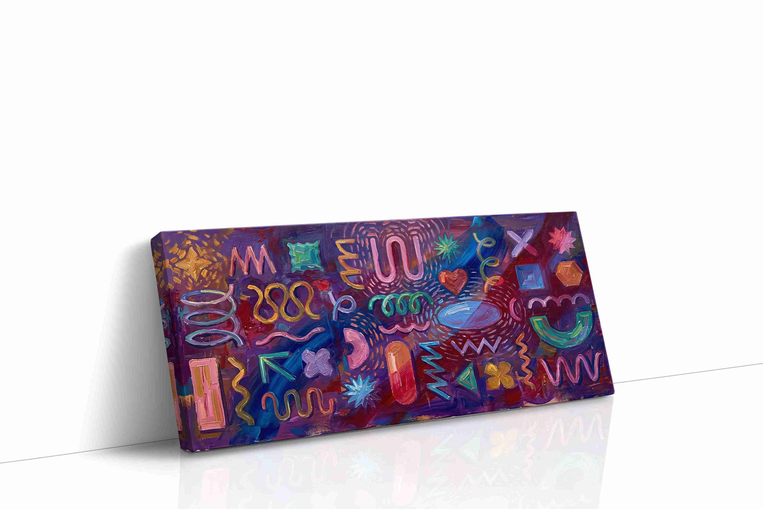 Cosmic Vibrations geometric canvas print, gallery-wrapped, ready to hang