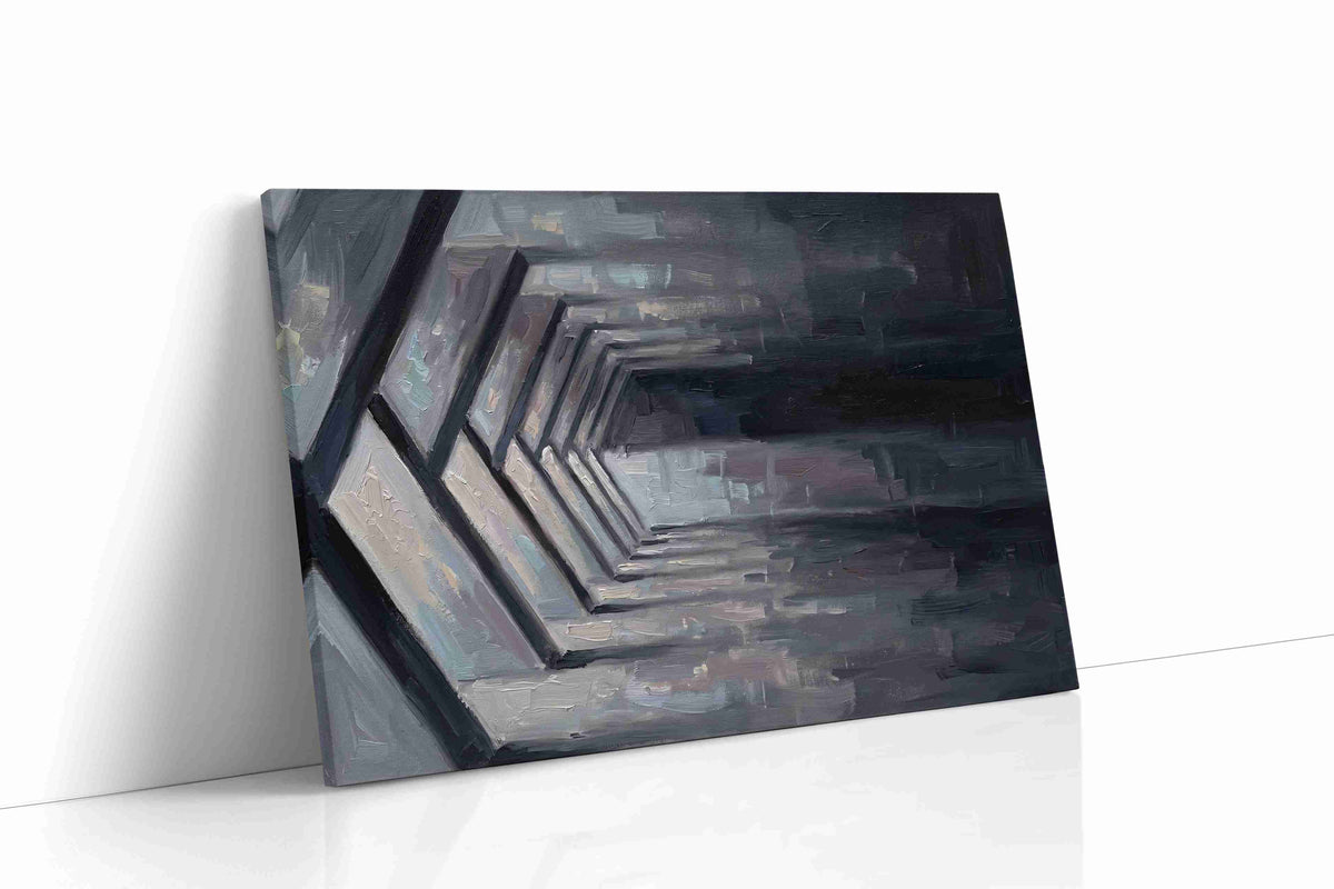 Echoes of Infinity minimalist canvas print gallery-wrapped landscape canvas studio shot