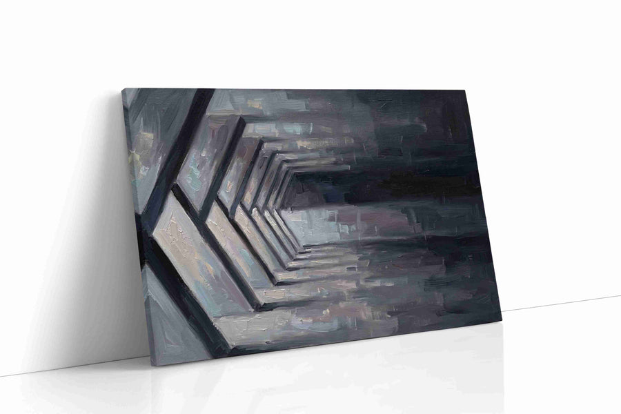 Echoes of Infinity minimalist canvas print gallery-wrapped landscape canvas studio shot